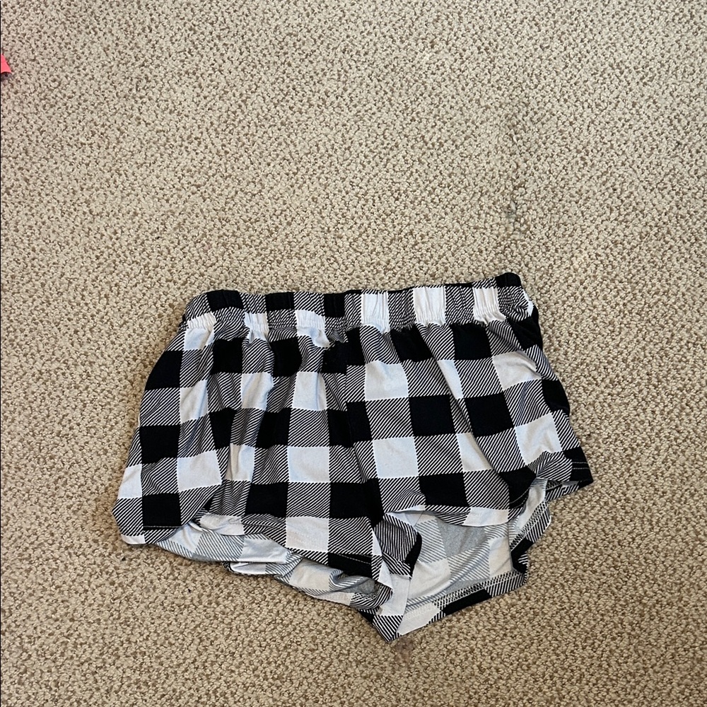 Black & White Buffalo Plaid Women's Shorts